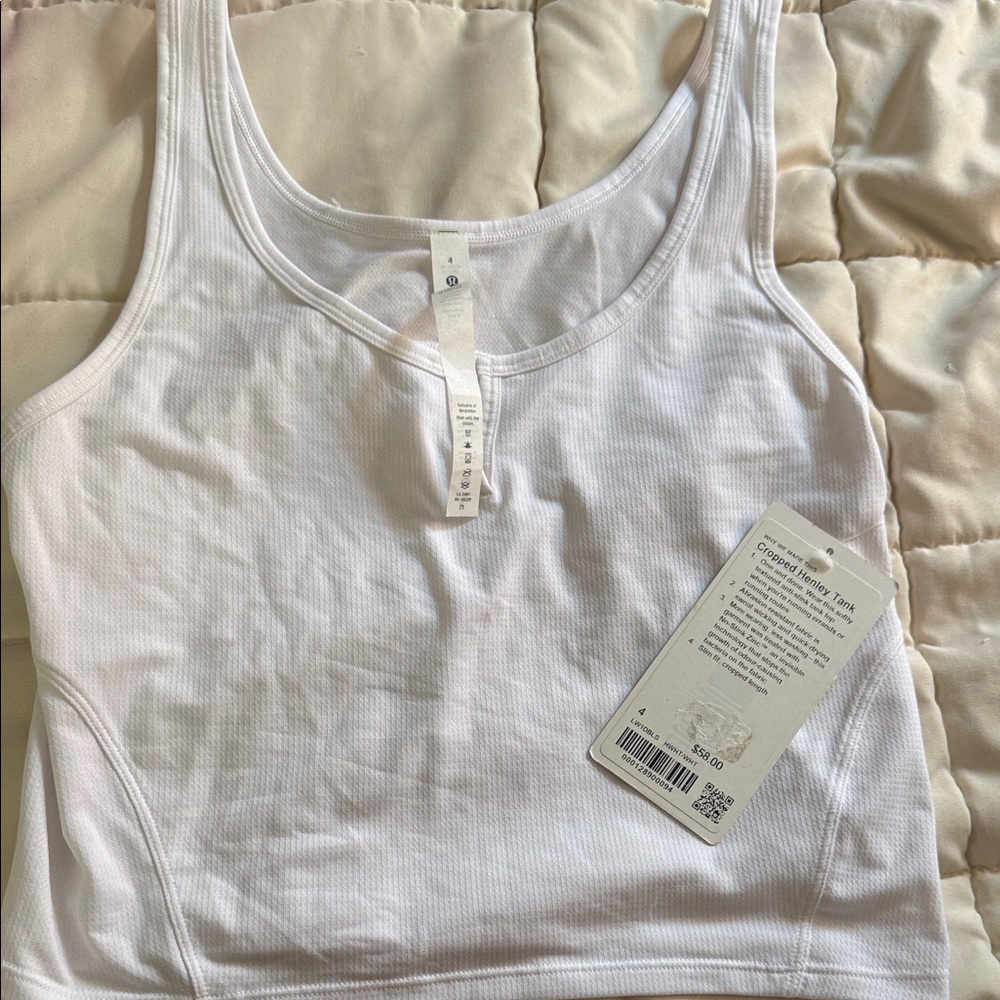 NWT Lululemon Cropped Henley Tank